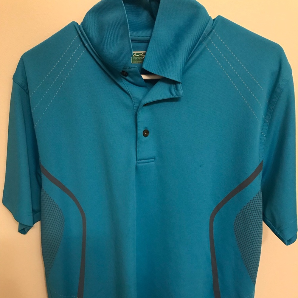 Teal and black polo